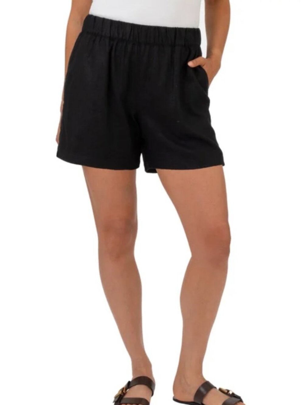 BLANKNYC Women's Linen Blend Shorts with Pockets